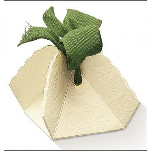 Scatole portaconfetti Fagottino in cartoncino Avorio mm.60x60x45 Pz.10