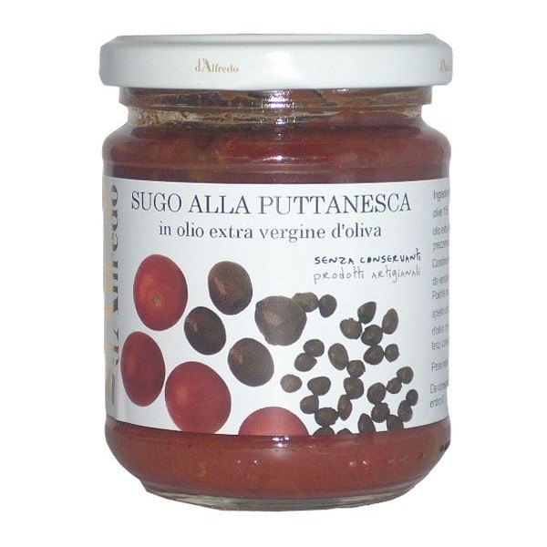 Sugo pronto per pasta alla Puttanesca - Prodotti tipici siciliani - gr.180  