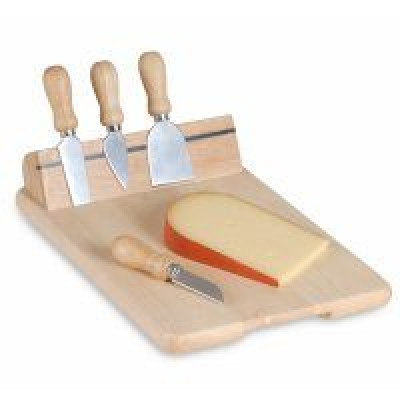 Tagliere formaggi in legno con magnete 4 posate