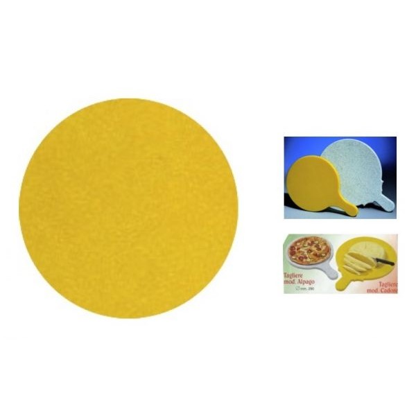 Tagliere rotondo polietilene GIALLO diametro cm.36 per pizza o polenta