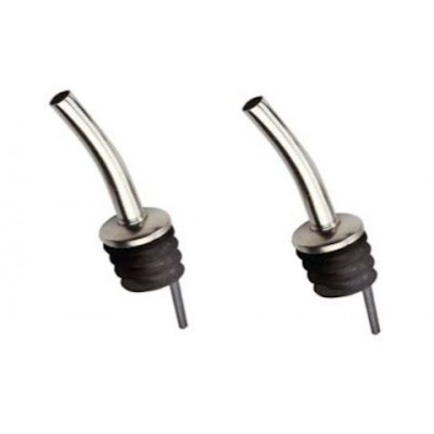 SET 2 TAPPI DOSATORI OLIO IN OTTONE ARGENTATO E SINTETICO PE - Pz.200 (Tot. 400 Tappi)