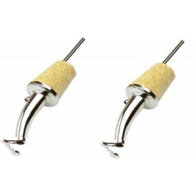 TAPPI VERSATORI PER OLIO IN OTTONE ARGENTATO E SUGHERO SET 2 PZ. BECCUCCIO CONICO E COPERCHIO - Pz.240 (Tot.480 Tappi)