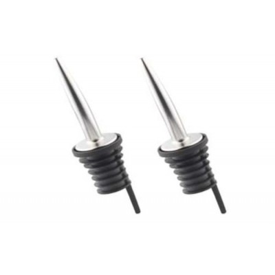 SET 2 TAPPI DOSATORI PER OLIO E ACETO INOX E SILICONE CON BECCUCCIO CONICO - Pz.130 (260 Tappi)