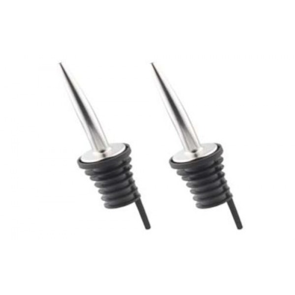 SET 2 TAPPI DOSATORI PER OLIO E ACETO INOX E SILICONE CON BECCUCCIO CONICO - Pz.130 (260 Tappi)