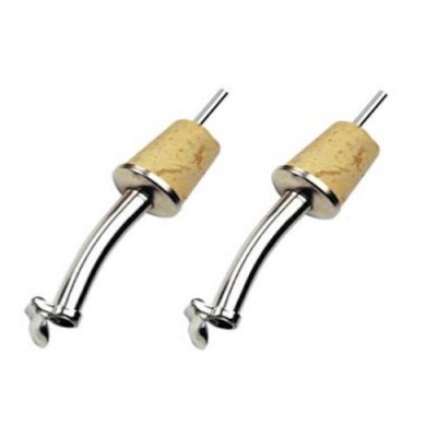 SET 2 TAPPI VERSATORI OLIO CON COPERCHI IN OTTONE ARGENTATO E SUGHERO - Pz.200 (Tot. 400 Tappi)