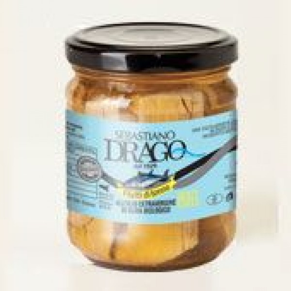 Tonno siciliano filetti in olio extravergine di oliva in barattolo gr.200 - Zona di pesca : Siracusa (Sicilia)