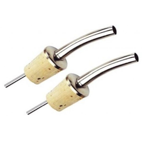 SET 2 TAPPI VERSATORI OLIO IN OTTONE ARGENTATO E SUGHERO - Pz.240 (Tot. 480 Tappi)