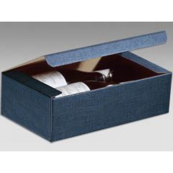 SCATOLE PORTABOTTIGLIA UNICA 2 postI JUTA BLU mm.340X180X95 Pz.10