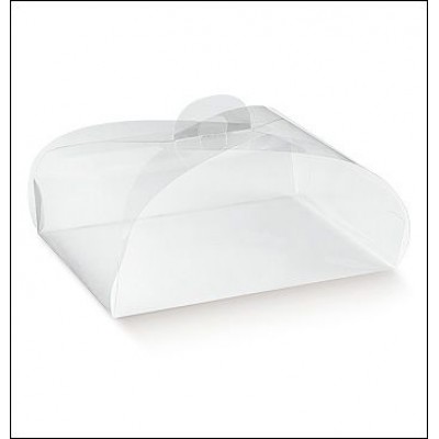 SCATOLA PASTICCERIA TORTINA PVC TRASPARENTE mm.105x105x90 - Pz.100 sconto 10%