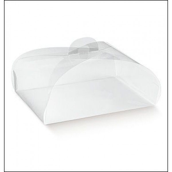 SCATOLA PASTICCERIA TORTINA PVC TRASPARENTE mm.105x105x90 - Pz.100 sconto 10%
