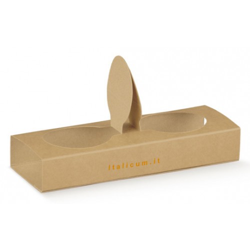 Box asporto espresso 2 bicchierini caffè con manico mm.155x65x25 - Pz.50