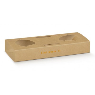 Box asporto 2 bicchieri caffè espresso o americano mm.195x90x30 - Pz.50