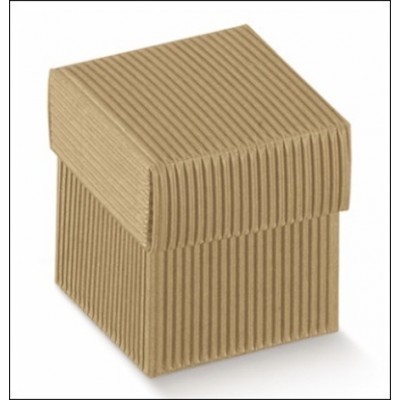 Scatole cartone ondulato avana con coperchio mm.100x100x90