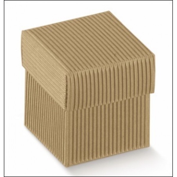 Scatole cartone ondulato avana con coperchio mm.100x100x90