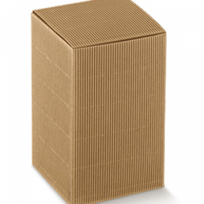 Scatola pieghevole in cartone ondulato avana mm.90x90x140 - Pz.10