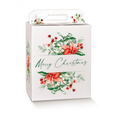 Scatola per panettone + bottiglia Merry Christmas mm.430x240x345 Pz.10