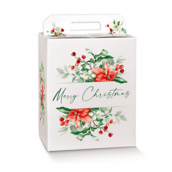 Scatola per panettone + bottiglia Merry Christmas mm.430x240x345 Pz.10