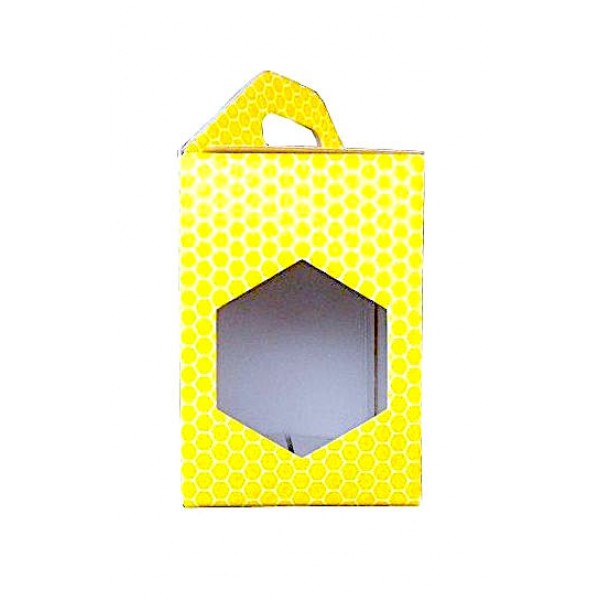 Scatole porta vasetti miele 1 posto cartoncino giallo per Kg.1 (780 ml)  mm.100x100x145 - Pz.50