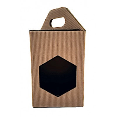 ASTUCCIO PORTAVASETTO da Kg.1 forato 1 posto cartoncino ondulato avana mm.100x100x145  - Pz.20