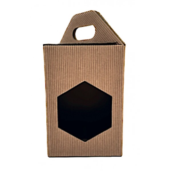 ASTUCCIO PORTAVASETTO da Kg.1 forato 1 posto cartoncino ondulato avana mm.100x100x145  - Pz.20