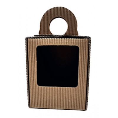 ASTUCCIO PORTAVASETTO da gr.500 forato 1 posto cartoncino ondulato avana mm.85x85x110 - pz.20
