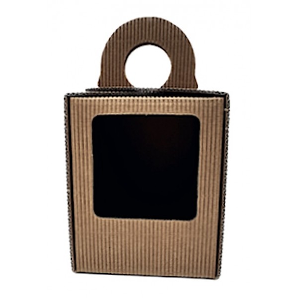 ASTUCCIO PORTAVASETTO da gr.500 forato 1 posto cartoncino ondulato avana mm.85x85x110 - pz.20