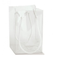 Scatola trasparente Shopperbox con manici cordino mm.90x90x140 - Pz.10
