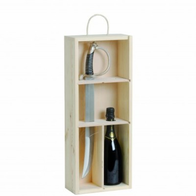 Sciabola in cassetta legno con chiusura trasparente plexiglass