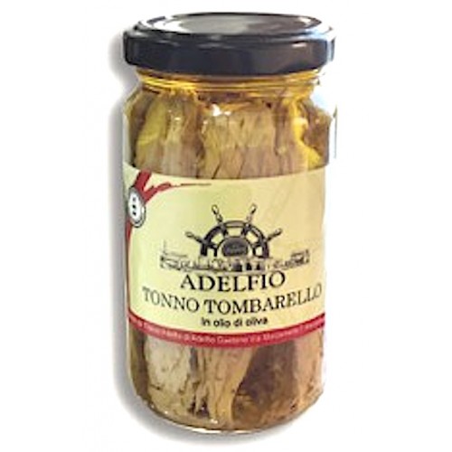 Tonno Tombarello in olio di oliva barattolo vetro 200 gr. 