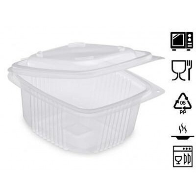 Vaschette trasparenti con coperchio per alimenti 1200 CC mm.190x185x69 - Pz.50 