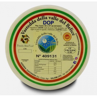 Vastedda della Valle del Belìce DOP – Formaggio fresco siciliano a pasta filata 500 gr.
