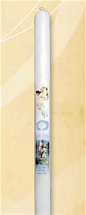 Battesimo Candela decorata diametro cm.2 altezza cm.35
