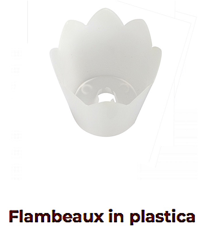 Flambeaux in plastica bianco per candele 2 pezzi