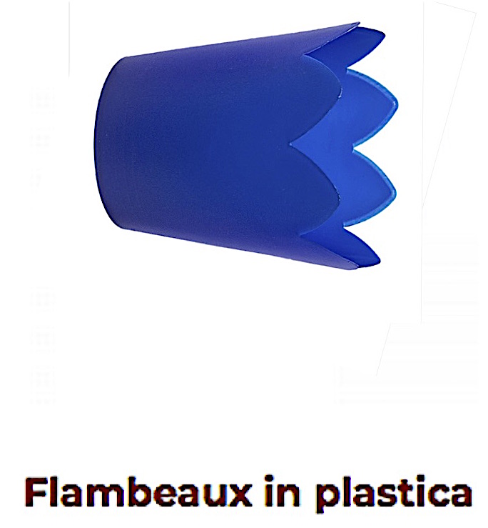 Flambeaux in plastica blu per candele 2 pezzi