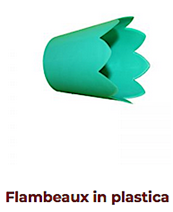 Flambeaux in plastica per candele verde 2 pezzi