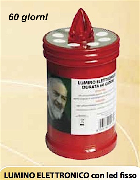 Lumino votivo elettronico rosso led fisso durata 60 gg.
