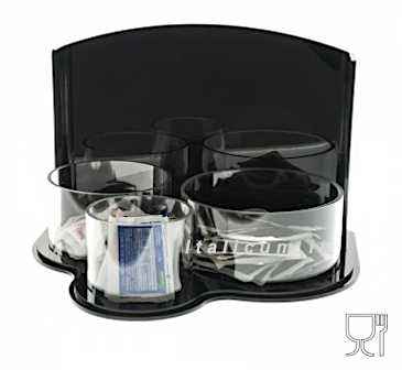Sugar packet holder black plexiglass 3 dividers cm.24x21x18
