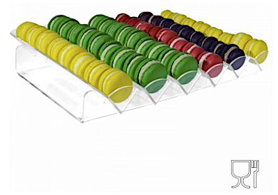 Macarons Halter transparent Plexiglas FLACH Display 6 Zeilen cm.43,5x33x8