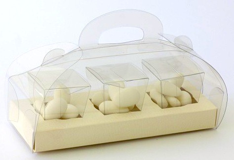 Transparent PVC schmuckkasten Bicchierino - Öffnung von oben - mm. 33x33x50 - 10 Stck. 2