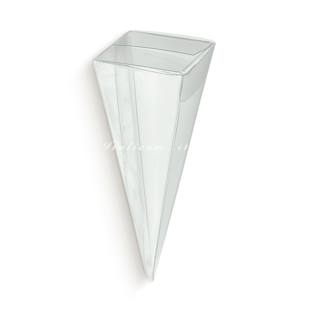 Transparent PVC Kleine Kegel-Box mm. 100 - 10 Stck.