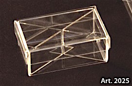 Scatola PLEXIGLASS rettangolare per confetti con coperchio e divisori Pz.6 - mm.60x100x40