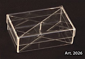 PLEXIGLAS rechteckig Klarsichtbox mit Deckel und Trennwände - 6 Stck. - mm. 60x120x40