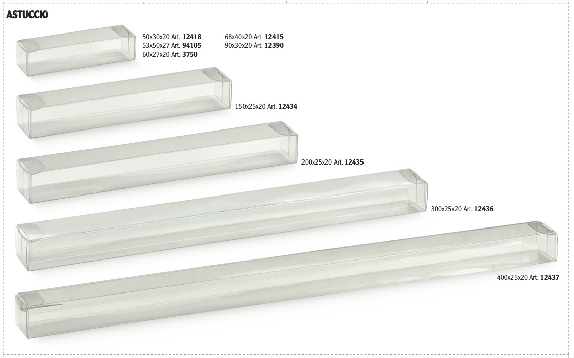 Scatola trasparente astuccio oblunga 400x25x20 - Pz.10 2