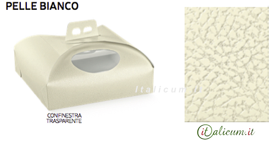 Cake box white leather cardboard with window mm.250x250x70 - 100 Pcs.