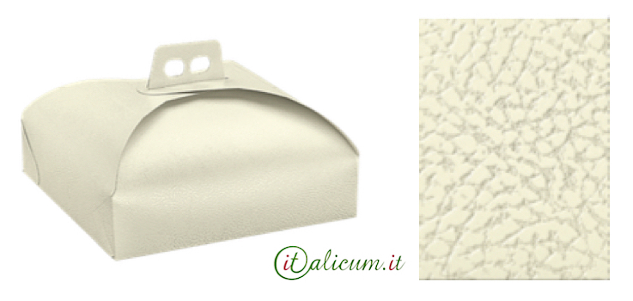 Cake box white leather cardboard mm.140x140x70 - 20 Pcs.