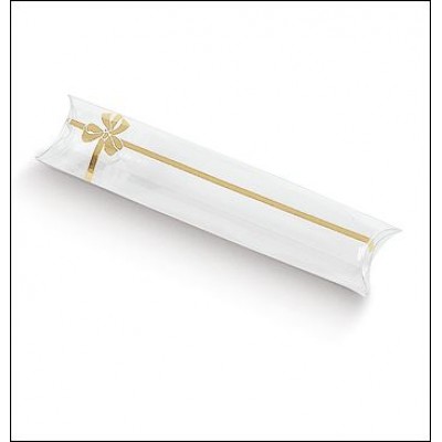 Scatole trasparenti a TUBO in PVC decoro oro mm. 100x38 - Pz.10