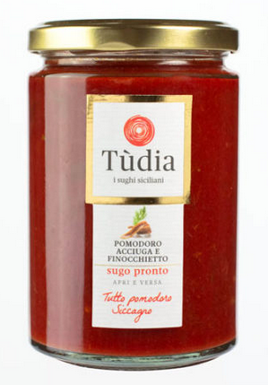 Sizilianischen bereit Tomatensauce mit Sardellen und wildem Fenchel - 350 gr.