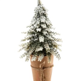 Albero di Natale piccolo innevato con vaso cm.33