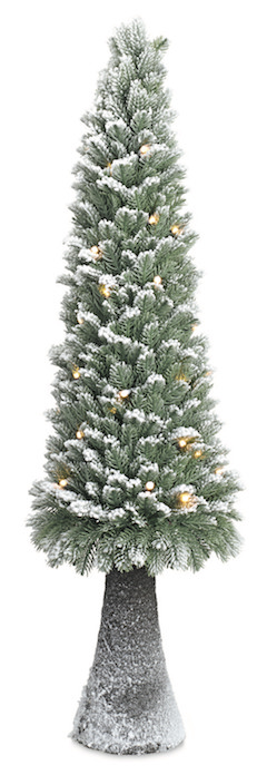 Albero di Natale innevato con luci led incorporate cm.110