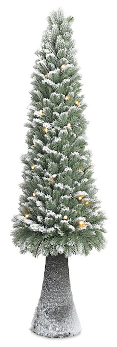 Albero di Natale innevato con luci led incorporate cm.80
